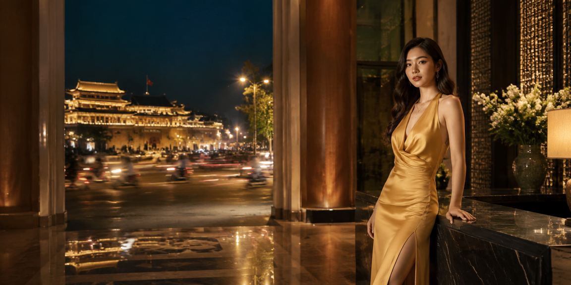 Không gian VIP casino neon tại Huế với ánh đèn rực rỡ